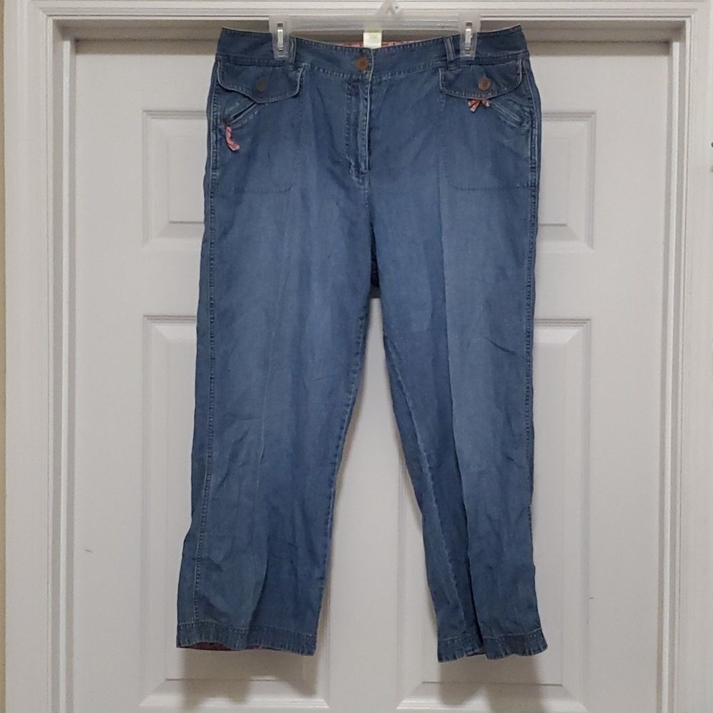 Sigrid Olsen womens 14 light blue cropped jeans pants
